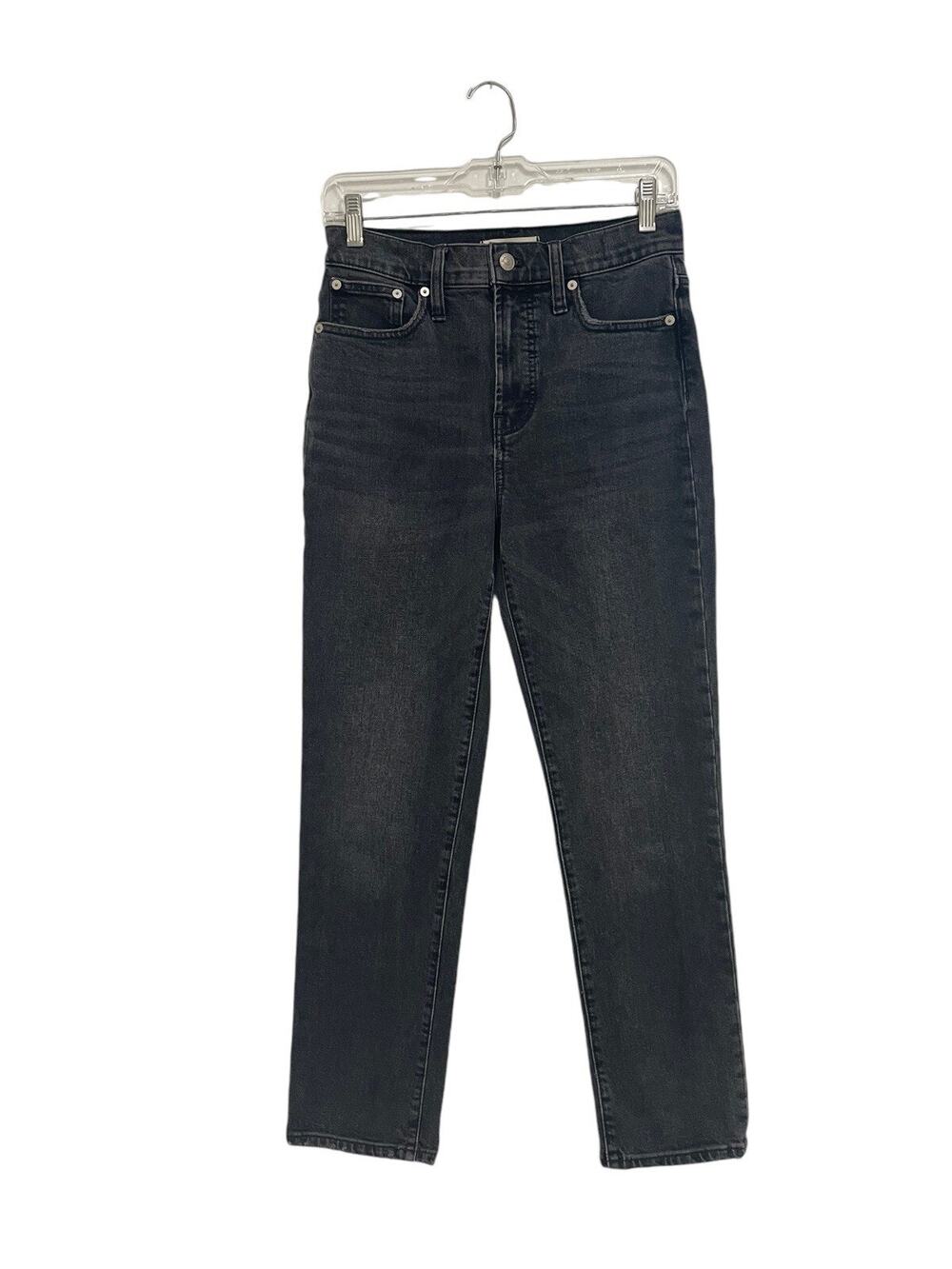 Madewell Women’s The Perfect Vintage Jean Straight Leg Washed Black Sz 26 28x26